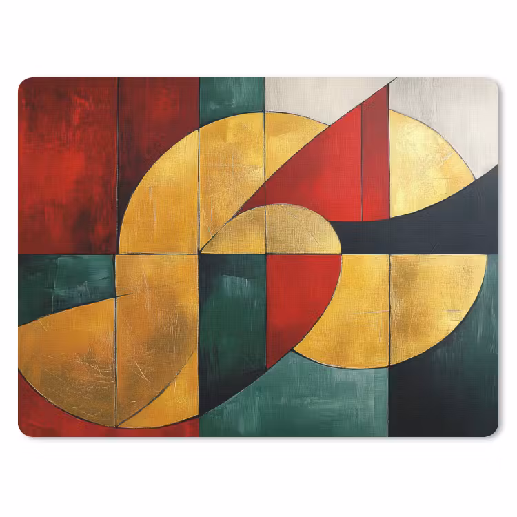 Mauspad - Abstrakt - Weihnachten - Gold - Rot - Grün — 1