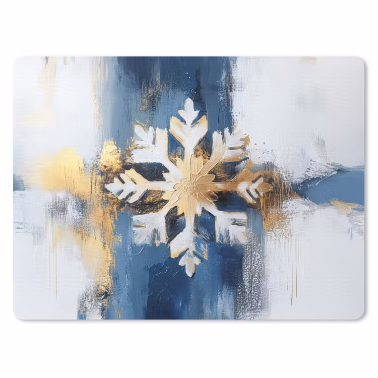 Mauspad - Abstrakt - Winter - Schneeflocke - Schnee - Gold — 1