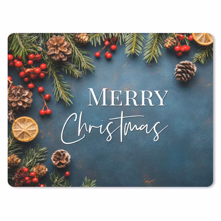 Mauspad - Frohe Weihnachten - Blau - Weihnachten - Winter — 1