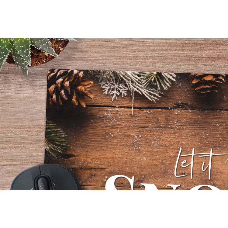Mauspad - Schnee - Holzoptik - Zitat - Let it snow — 4