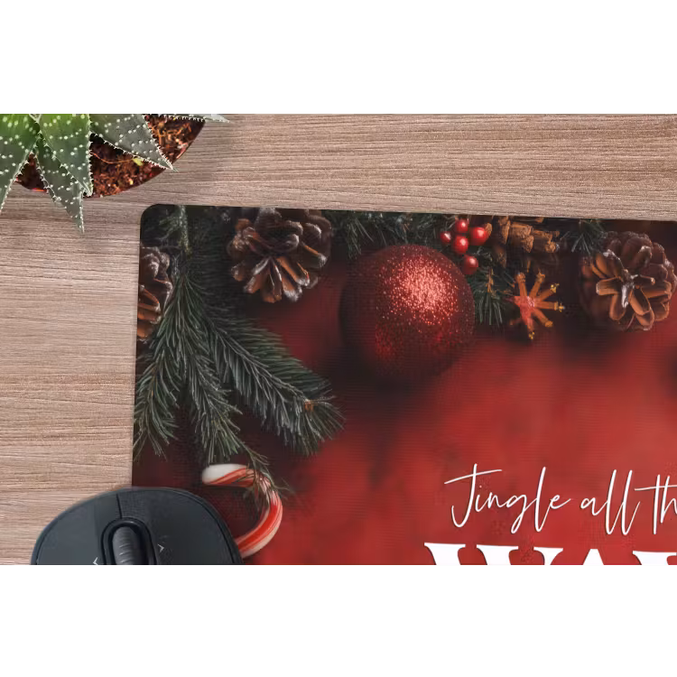 Mauspad - Weihnachten - Zitat - Rot - Weihnachtskugeln — 4