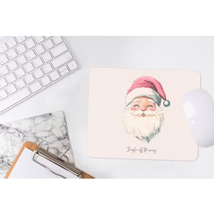 Mauspad - Weihnachtsmann - Weihnachten - Zitat - Beige — 2