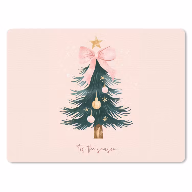 Mauspad - Weihnachtszeit - Weihnachtsbaum - Rosa — 1