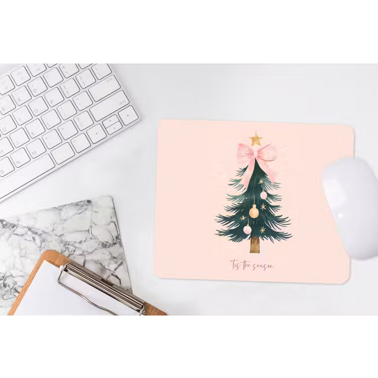 Mauspad - Weihnachtszeit - Weihnachtsbaum - Rosa — 2