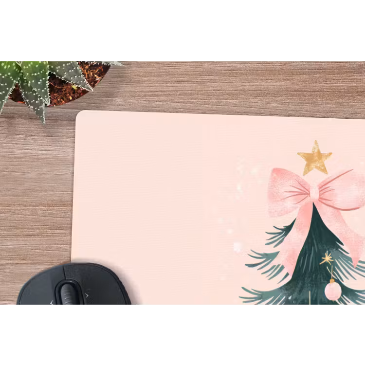 Mauspad - Weihnachtszeit - Weihnachtsbaum - Rosa — 4
