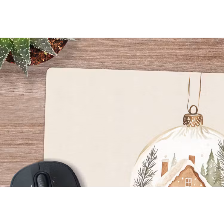 Mauspad - Zitat - Winter - Weihnachten - Beige - Weihnachtskugel — 4