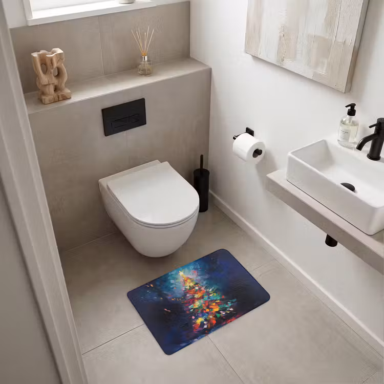 WC Vorleger - Weihnachtsbaum - Weihnachten - Abstrakt - Farbenfroh — 6