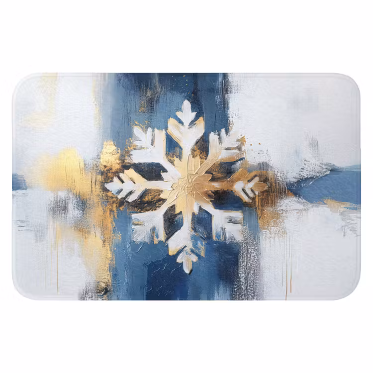 WC Vorleger - Abstrakt - Winter - Schneeflocke - Schnee - Gold — 1