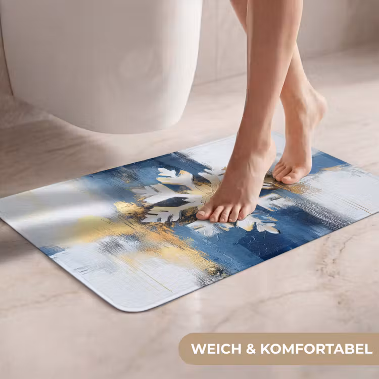 WC Vorleger - Abstrakt - Winter - Schneeflocke - Schnee - Gold — 7