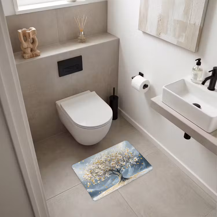 WC Vorleger - Baum - Winter - Baum des Lebens - Modern - Gold — 6