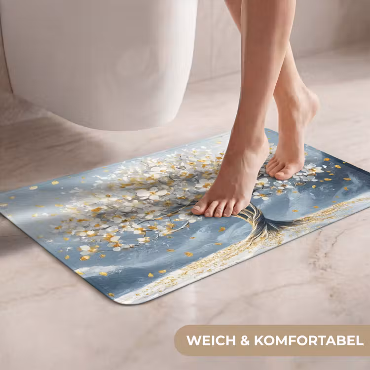 WC Vorleger - Baum - Winter - Baum des Lebens - Modern - Gold — 7