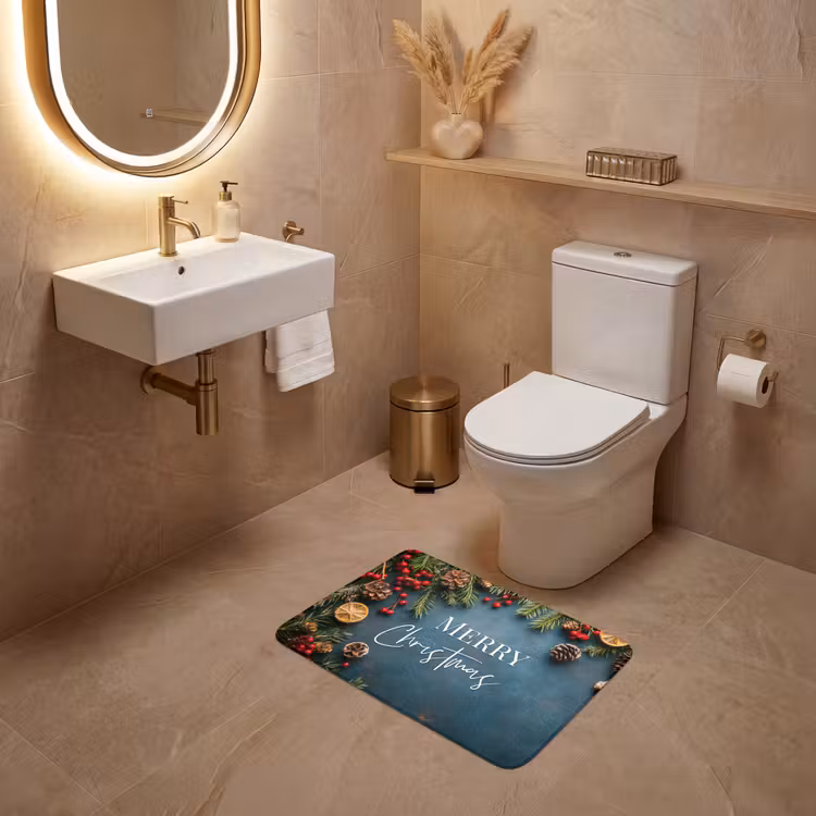WC Vorleger - Frohe Weihnachten - Blau - Weihnachten - Winter — 4