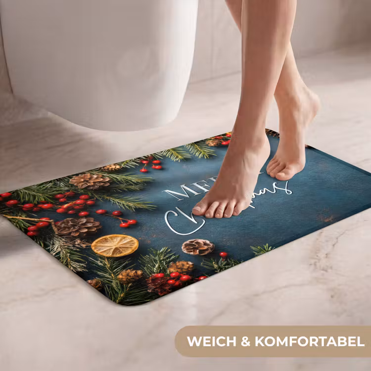 WC Vorleger - Frohe Weihnachten - Blau - Weihnachten - Winter — 7