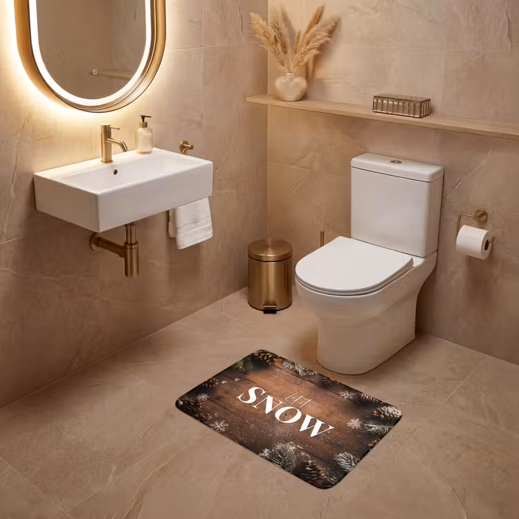 WC Vorleger - Schnee - Holzoptik - Zitat - Let it snow — 4