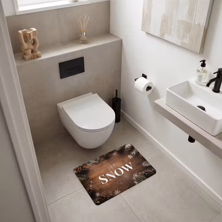 WC Vorleger - Schnee - Holzoptik - Zitat - Let it snow — 6