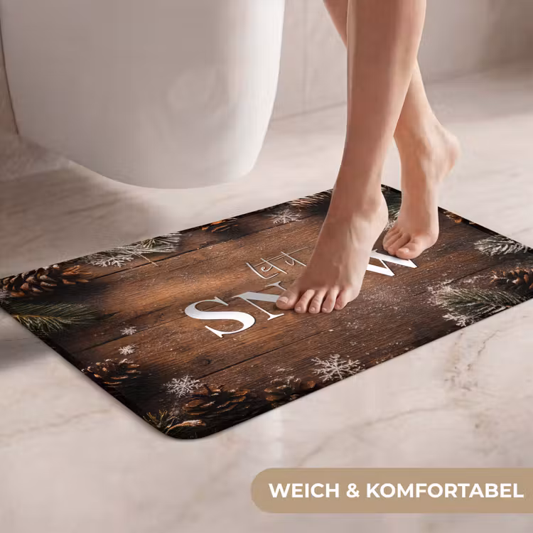 WC Vorleger - Schnee - Holzoptik - Zitat - Let it snow — 7