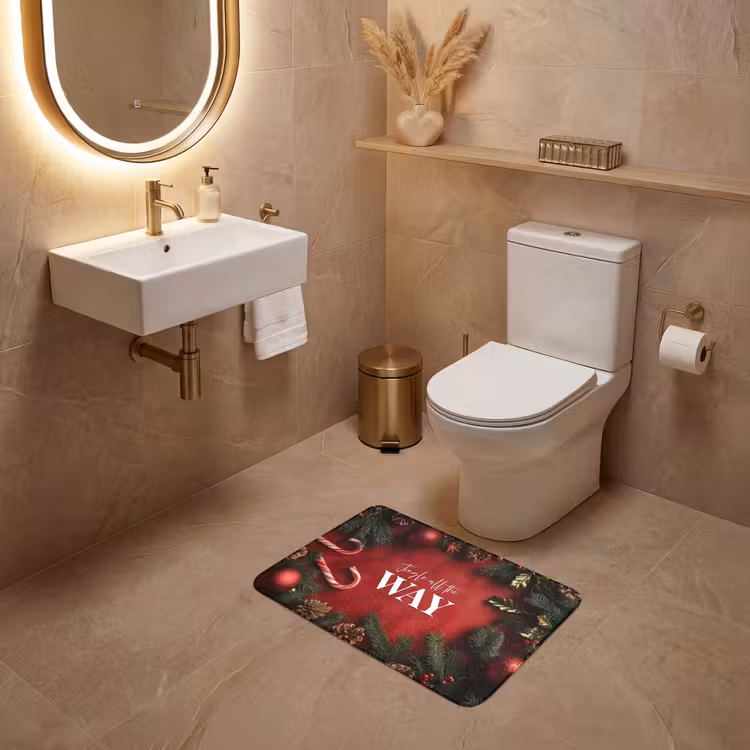 WC Vorleger - Weihnachten - Zitat - Rot - Weihnachtskugeln — 4