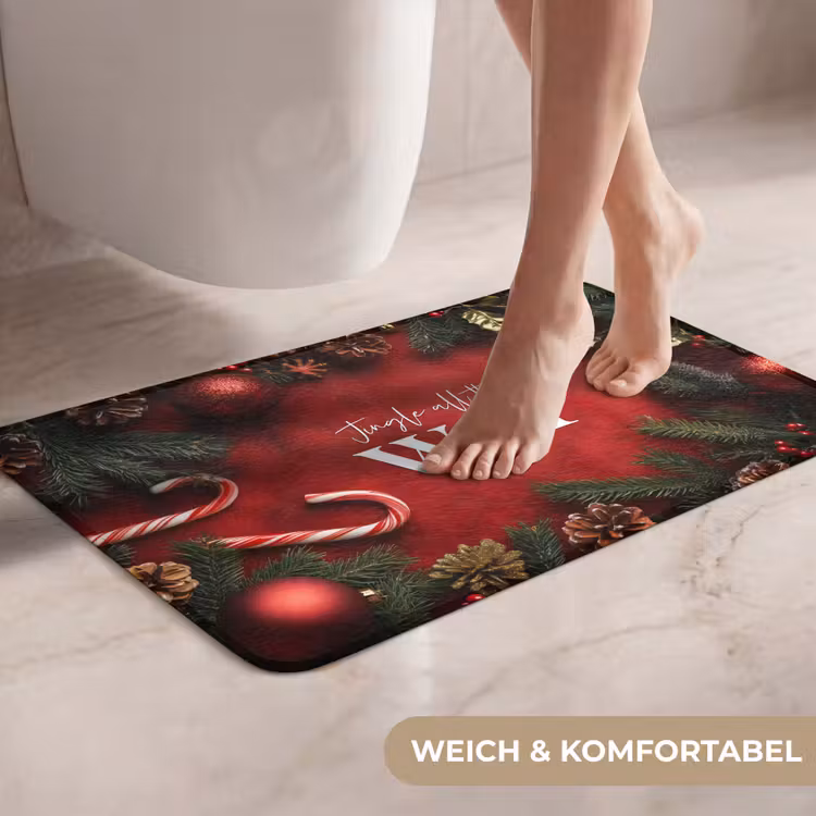 WC Vorleger - Weihnachten - Zitat - Rot - Weihnachtskugeln — 7