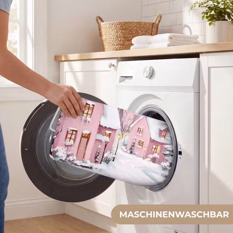 WC Vorleger - Weihnachtsdorf - Rosa - Winter - Schnee - Häuser — 5