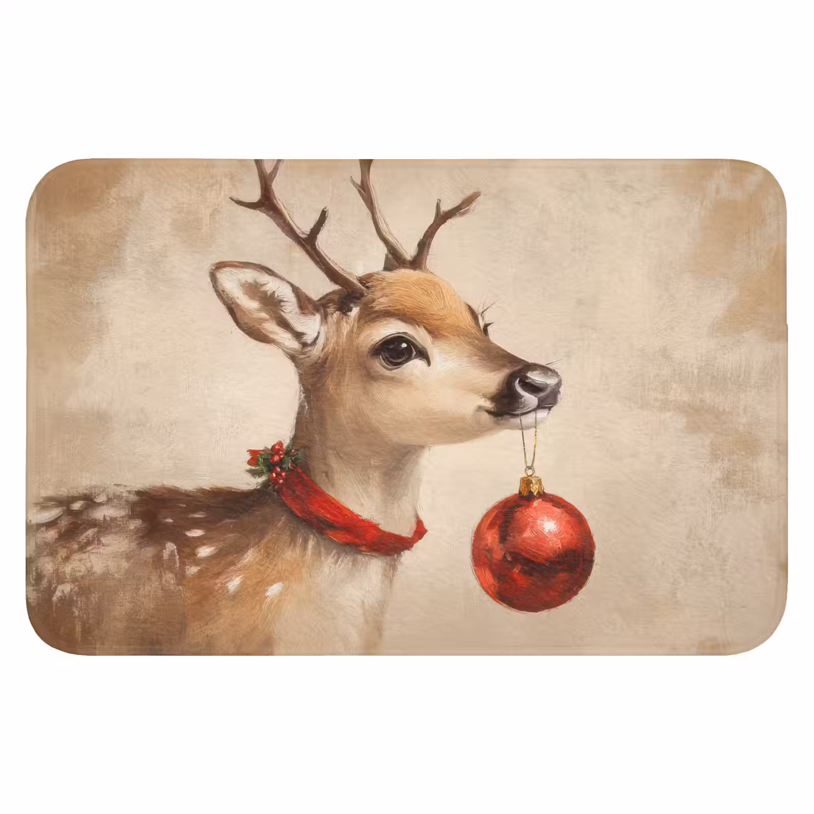 WC Vorleger - Weihnachten - Hirsch - Geweih - Weihnachtskugel - Rentier — 1