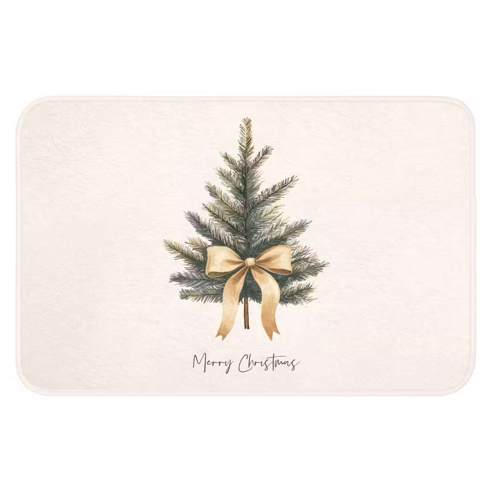 WC Vorleger - Weihnachtsbaum - Weihnachten - Frohe Weihnachten - Beige — 1