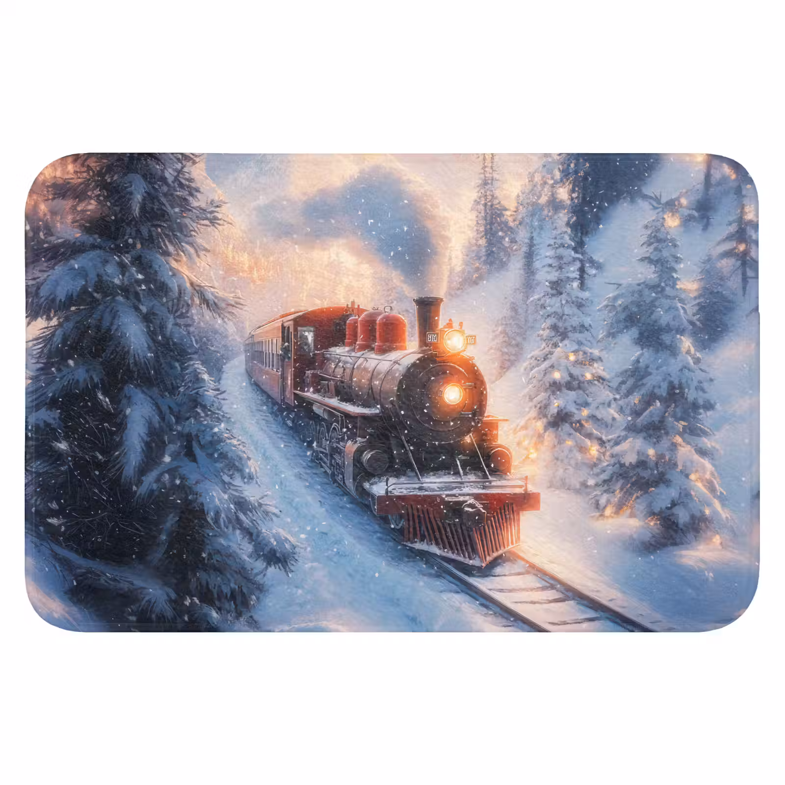 WC Vorleger - Weihnachtszug - Schnee - Winter - Weihnachten — 1