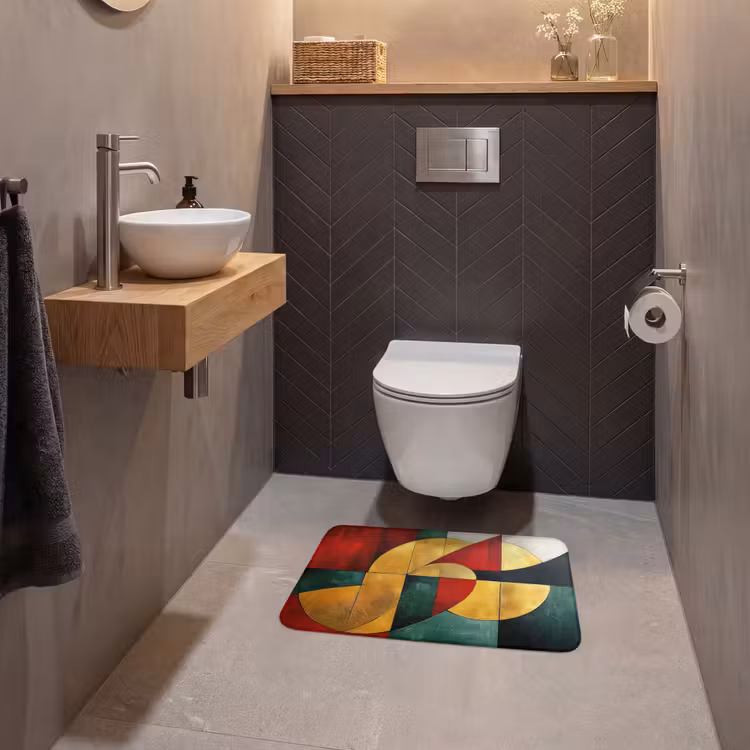 WC Vorleger - Abstrakt - Weihnachten - Gold - Rot - Grün — 2