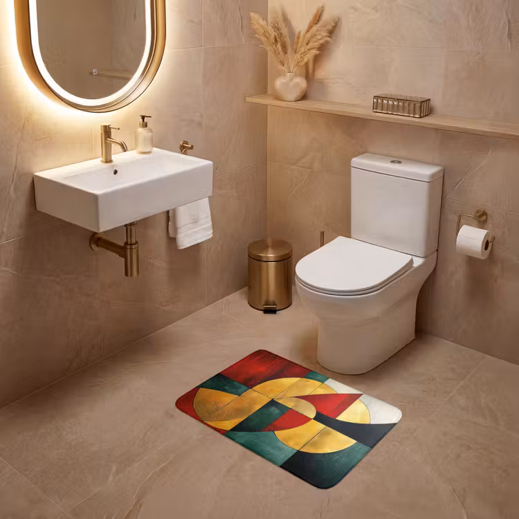 WC Vorleger - Abstrakt - Weihnachten - Gold - Rot - Grün — 4