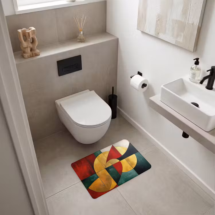 WC Vorleger - Abstrakt - Weihnachten - Gold - Rot - Grün — 6
