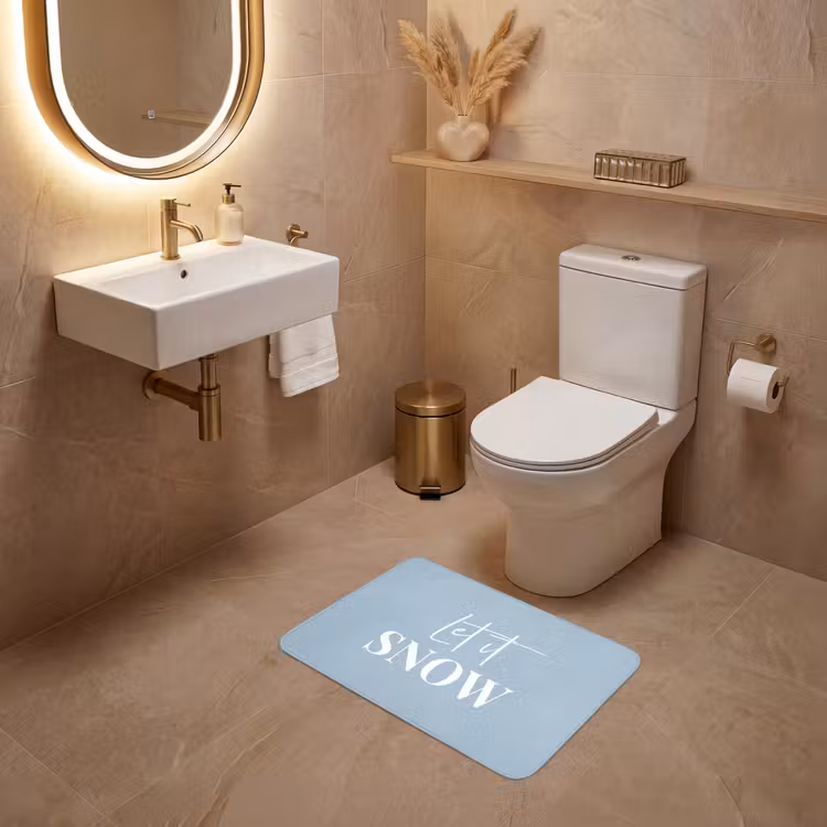 WC Vorleger - Schnee - Winter - Blau - Lass es schneien — 4