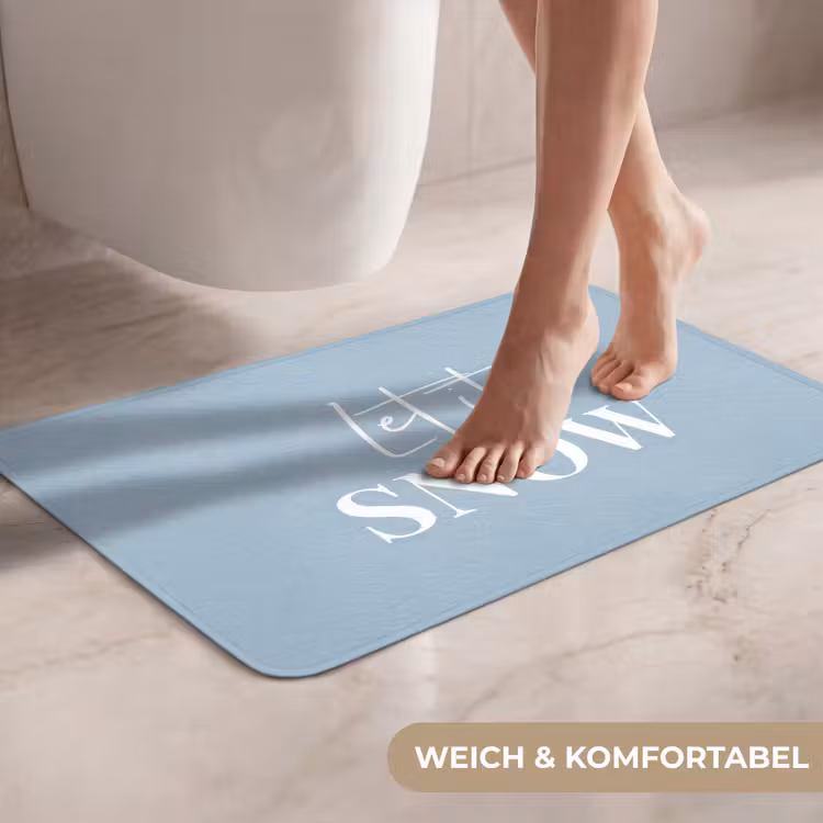 WC Vorleger - Schnee - Winter - Blau - Lass es schneien — 7