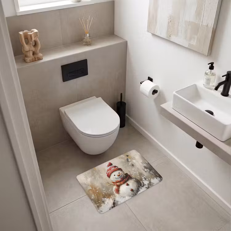 WC Vorleger - Schneemann - Winter - Schnee - Beige — 6