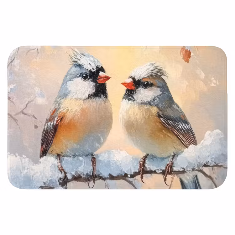 WC Vorleger - Vögel - Zweig - Winter - Schnee — 1