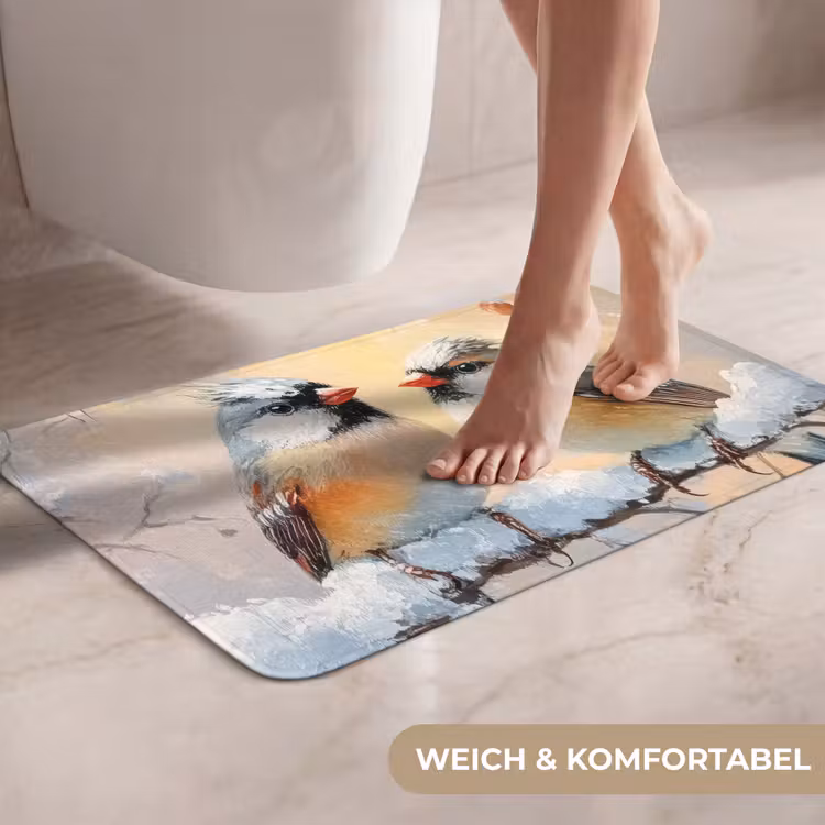 WC Vorleger - Vögel - Zweig - Winter - Schnee — 7