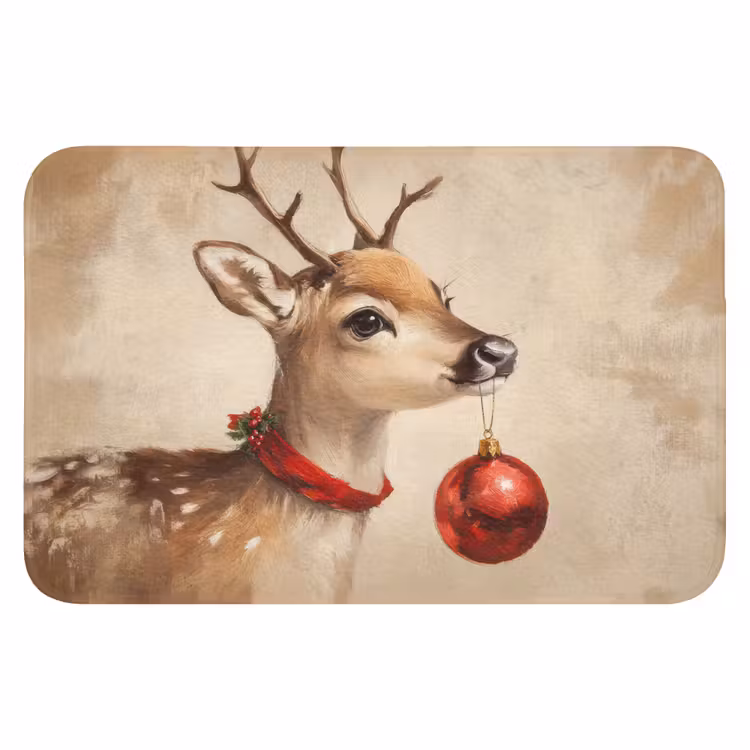 WC Vorleger - Weihnachten - Hirsch - Geweih - Weihnachtskugel - Rentier — 1