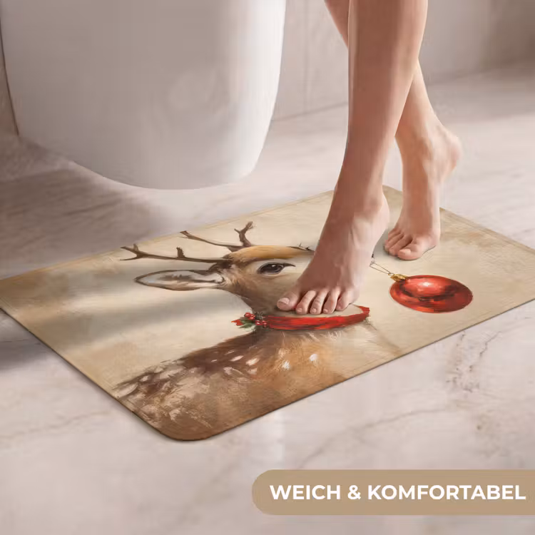 WC Vorleger - Weihnachten - Hirsch - Geweih - Weihnachtskugel - Rentier — 7