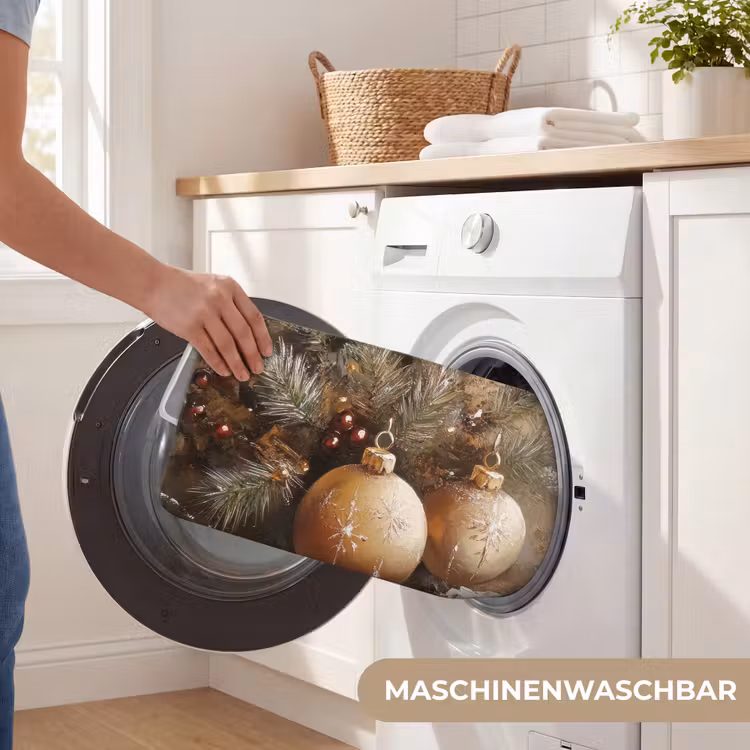 WC Vorleger - Weihnachten - Kugeln - Beige - Gold — 5