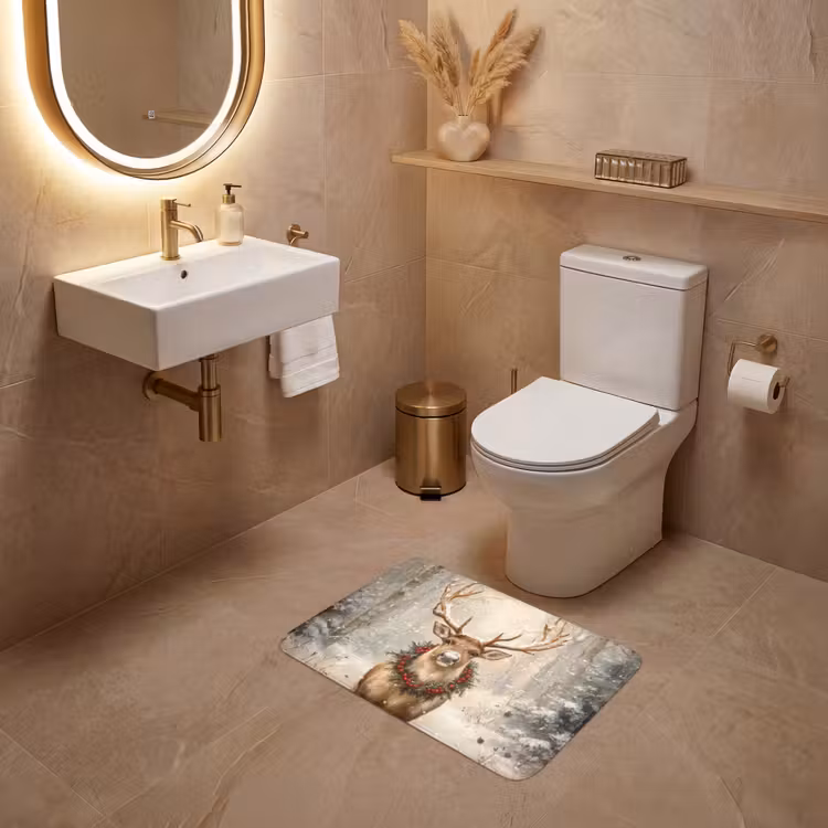 WC Vorleger - Weihnachten - Rentier - Winter - Kranz — 4