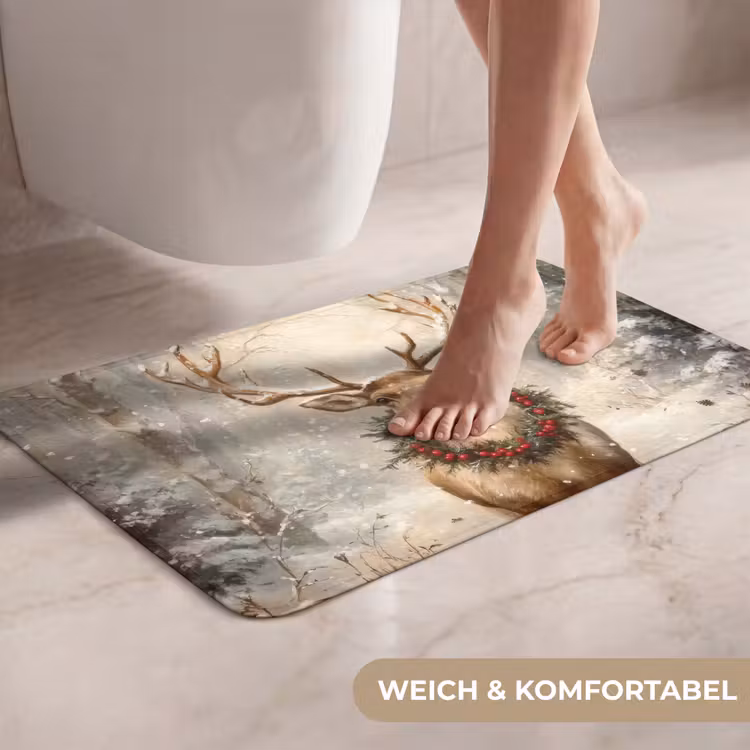 WC Vorleger - Weihnachten - Rentier - Winter - Kranz — 7