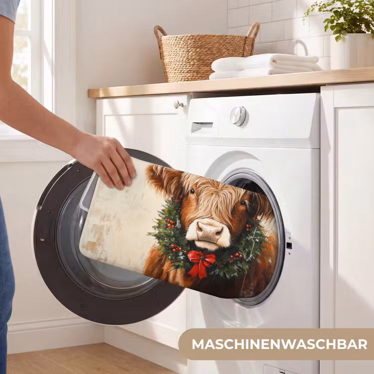 WC Vorleger - Weihnachten - Schottischer Highlander - Braun - Kranz — 5