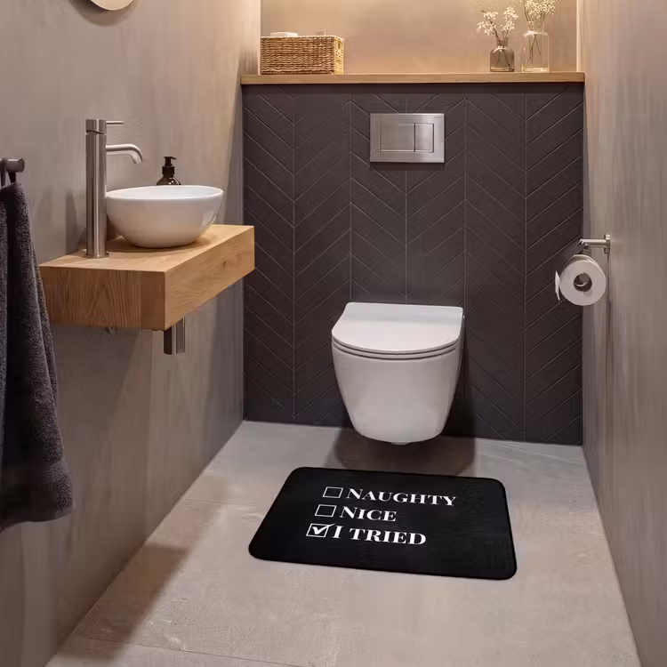 WC Vorleger - Weihnachten - Schwarz - Weiß - Zitat - Lustig — 2