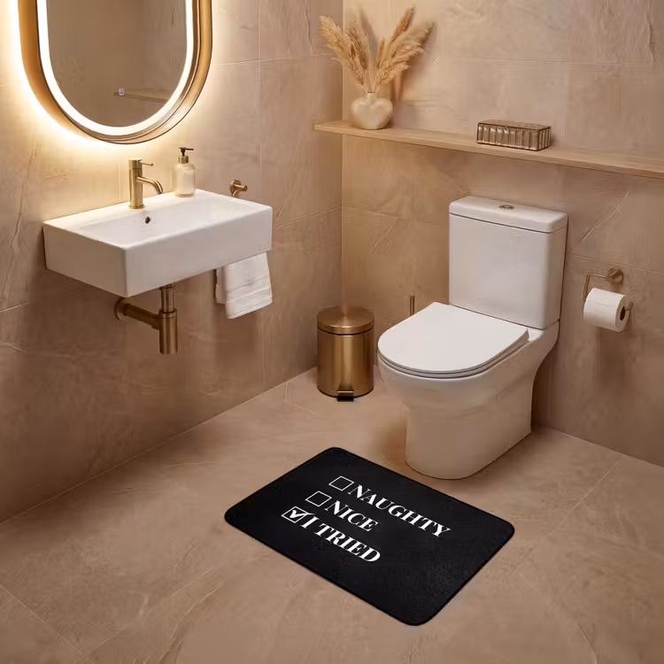 WC Vorleger - Weihnachten - Schwarz - Weiß - Zitat - Lustig — 4