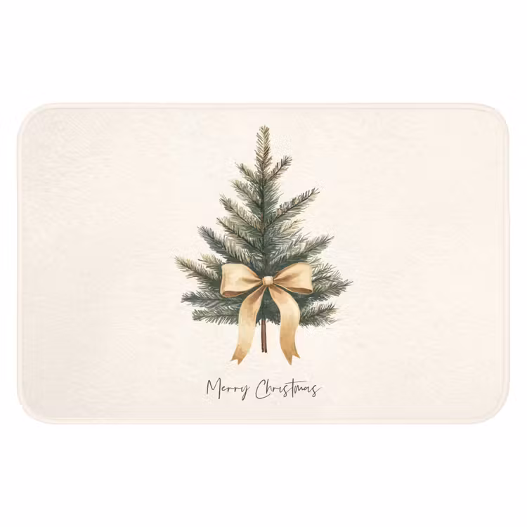 WC Vorleger - Weihnachtsbaum - Weihnachten - Frohe Weihnachten - Beige — 1