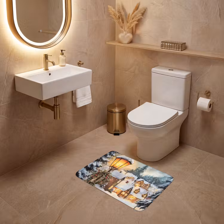 WC Vorleger - Weihnachtsdorf - Häuser - Schnee - Weihnachten — 4