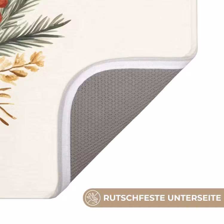 WC Vorleger - Weihnachtskranz - Weihnachten - Gold - Beige — 3