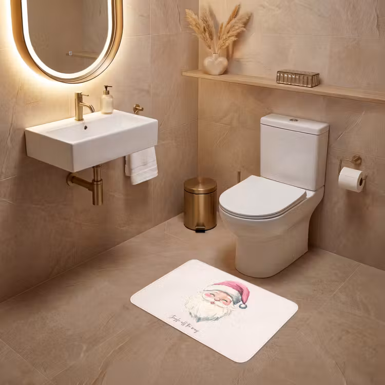 WC Vorleger - Weihnachtsmann - Weihnachten - Zitat - Beige — 4