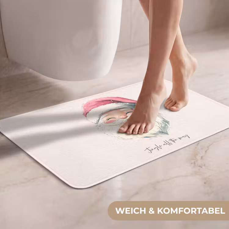 WC Vorleger - Weihnachtsmann - Weihnachten - Zitat - Beige — 7