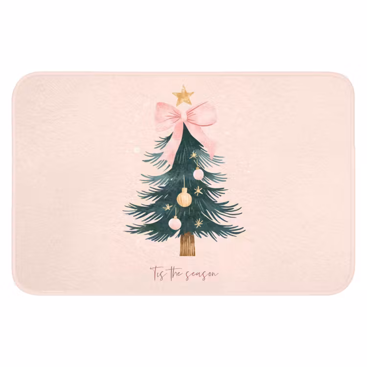 WC Vorleger - Weihnachtszeit - Weihnachtsbaum - Rosa — 1