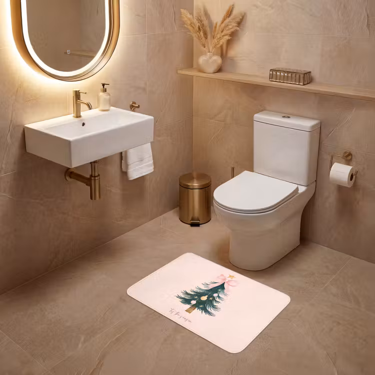 WC Vorleger - Weihnachtszeit - Weihnachtsbaum - Rosa — 4