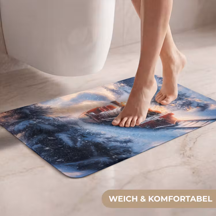 WC Vorleger - Weihnachtszug - Schnee - Winter - Weihnachten — 7